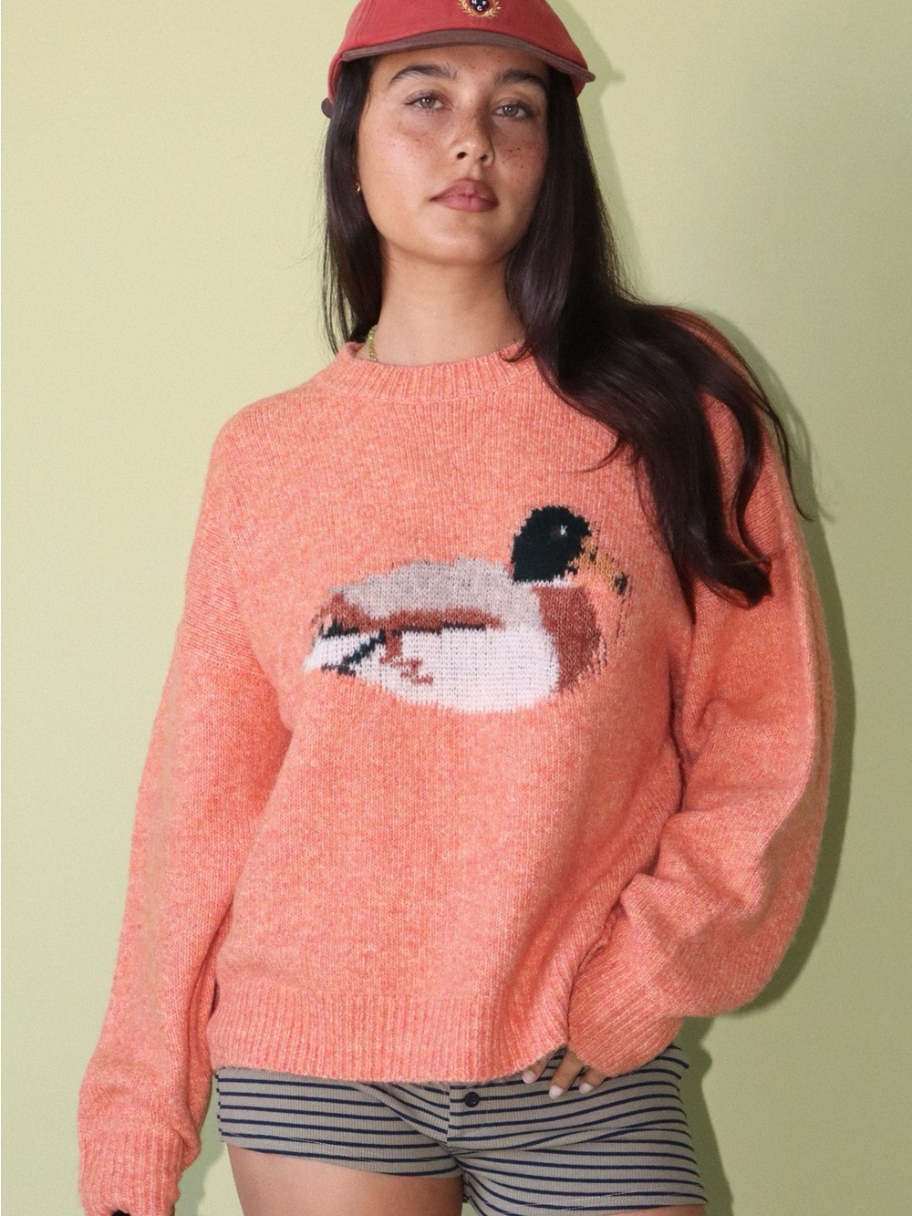 Bailey Rose Cozy Duck Sweater Orange S